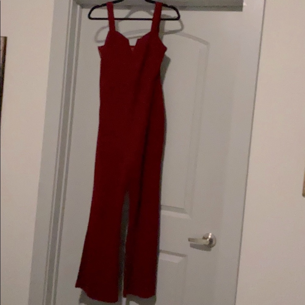 Burgundy jumpsuit